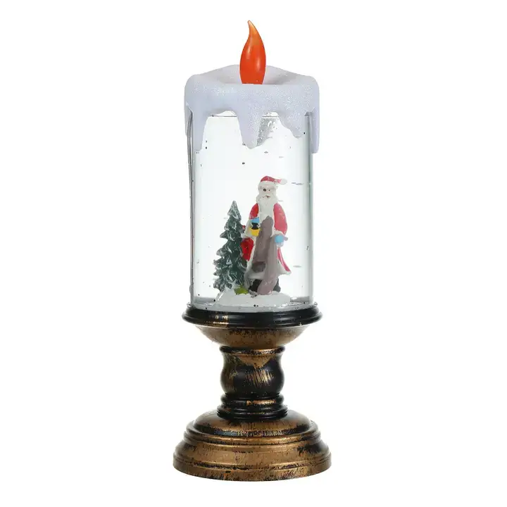 SINT - Wholesale Christmas Decoration - SINT Christmas Musical Snow Globe Candlestick Lantern9