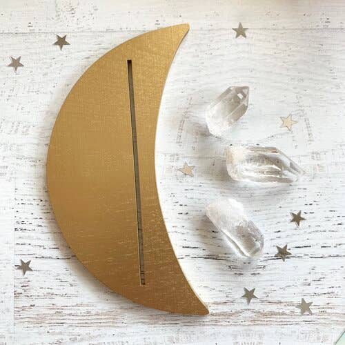 Nicole Piar – wholesale Tarot cards – Grande Gold Moon Oracle Card Stand – Metallic Tarot Stand1