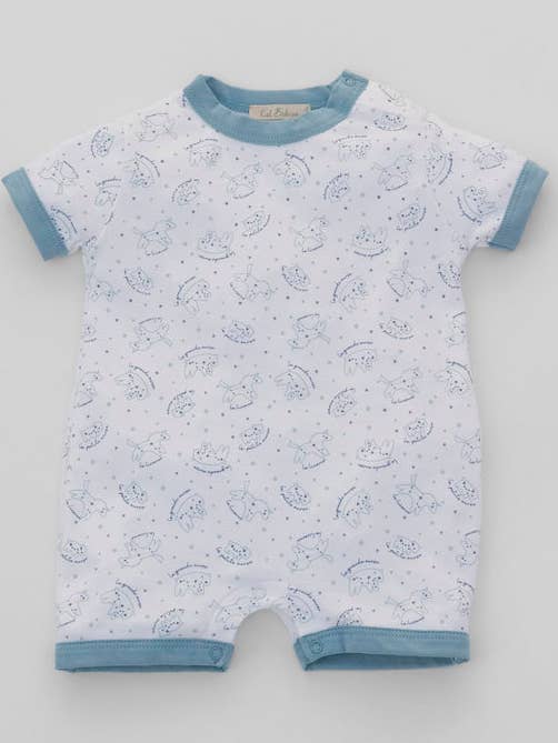 Romper Orgânico Gola Redonda Indigo por atacado de Kal Babies