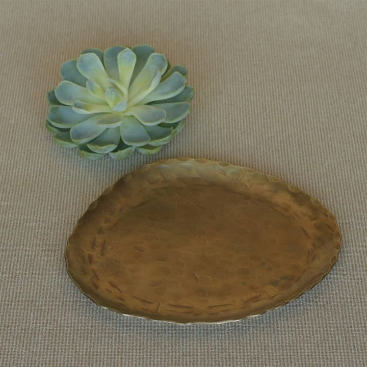 HomArt - Wholesale Decorative Plate/Dish/Bowl - Fika Organic Plate, Brass - Med