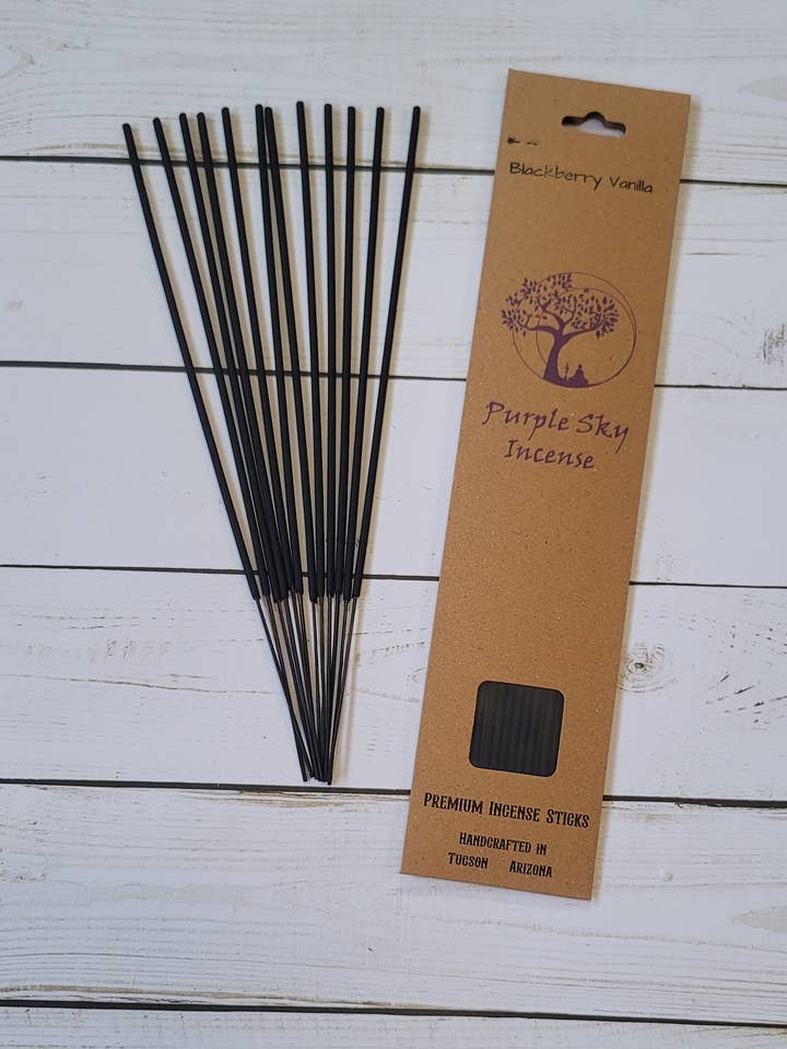 Mûre Vanille ~ Bâtonnets d'Encens Naturels ~ 12 Bâtonnets pour la vente par Purple Sky Incense