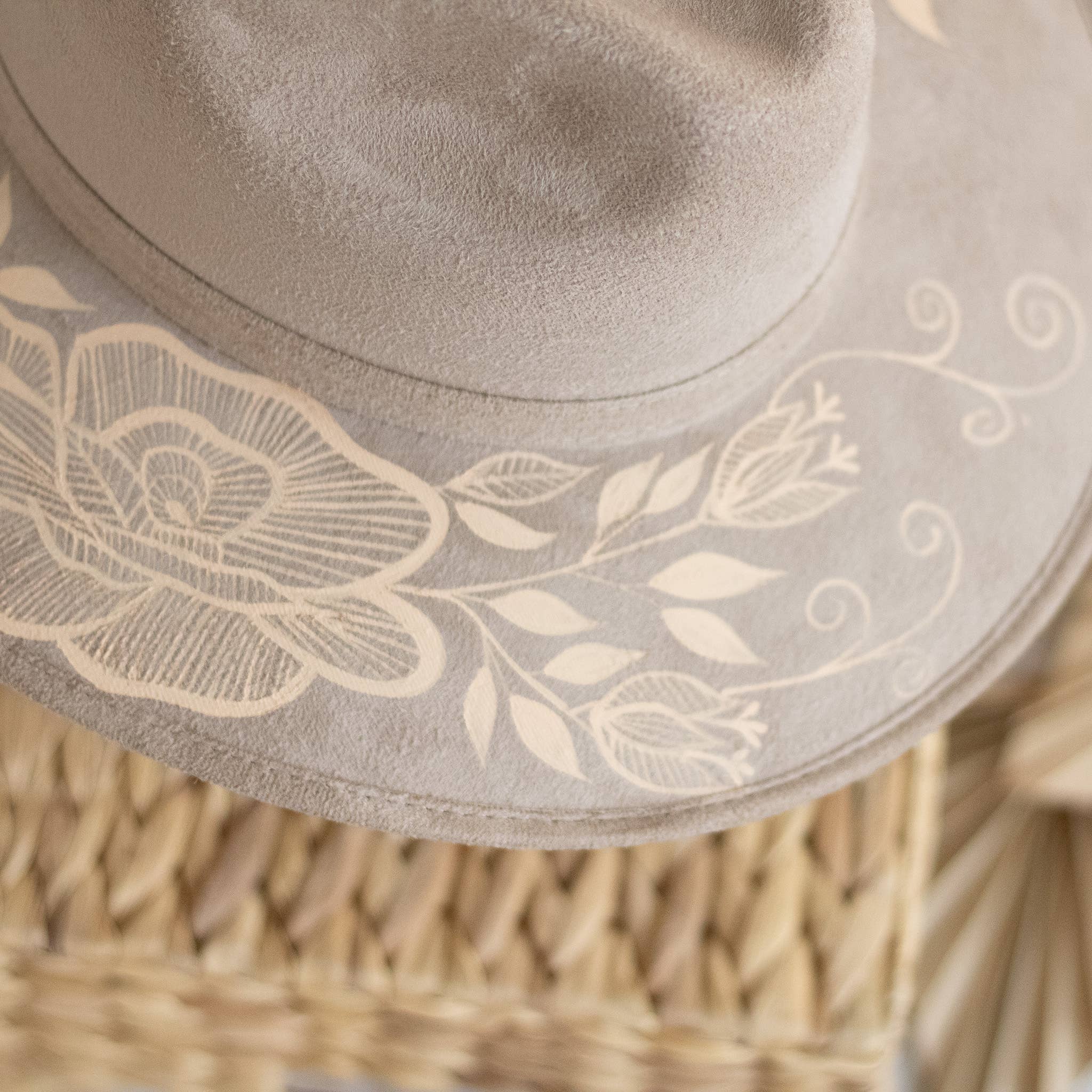 Origin Mexico - Wholesale Hat Accessory - Women's - Rosario Hand Painted Western Boho Hat - Tan and Sand 5