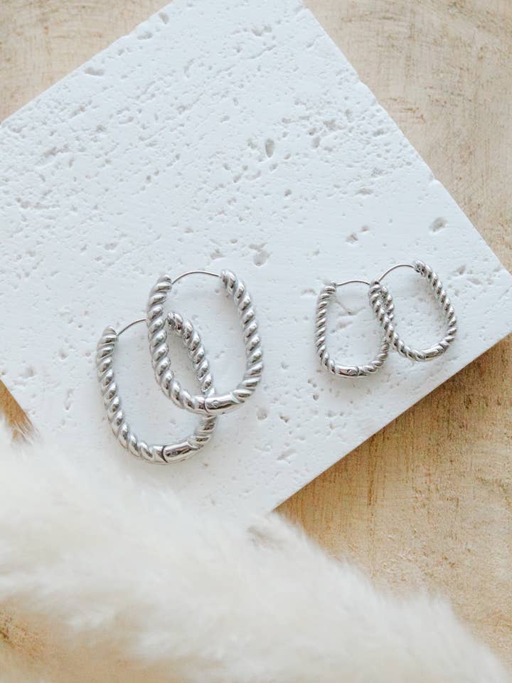 Roped Hazel Hoops for wholesale by Sweet Three Designs