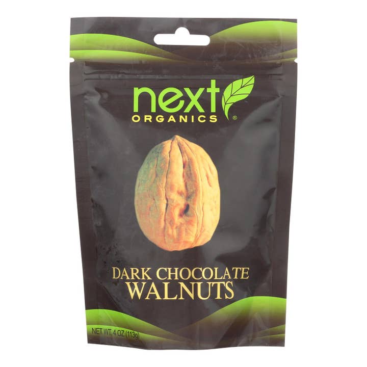 Everyday Supply Co - Wholesale Chocolate Covered Sweets - Next Organics Walnuts, Dark Chocolate - Case of 6 - 4 OZ