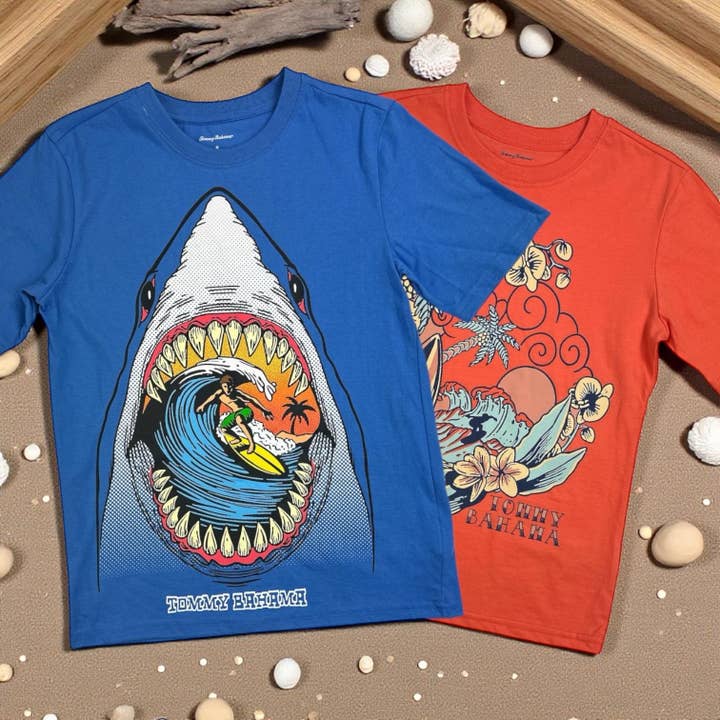 TOMMY BAHAMA Lot de 6 t-shirts graphiques pour garçons 8-16 ans (lot de 2) pour la vente par Penguin Kids Wear