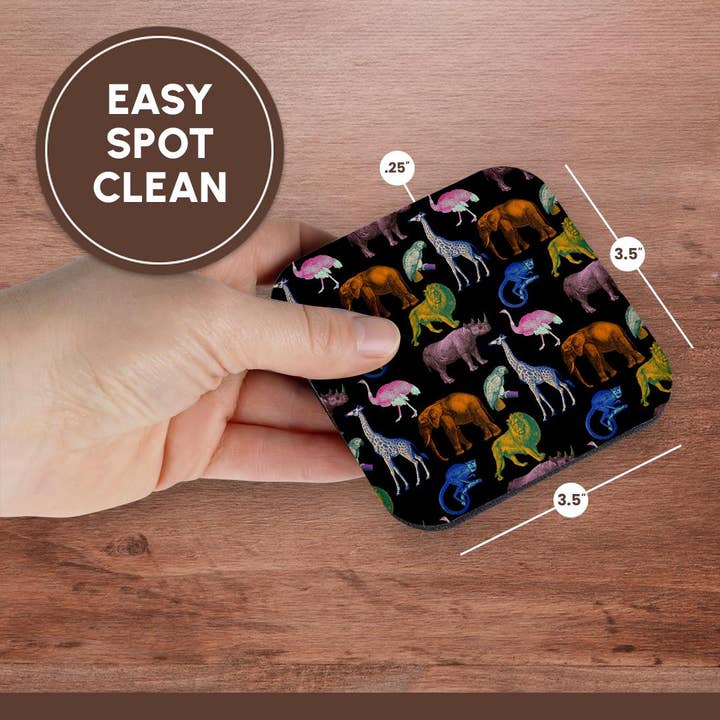 3dRose - Wholesale Coasters - 3dRose, Colorful Wild Animals Pattern, Coaster13