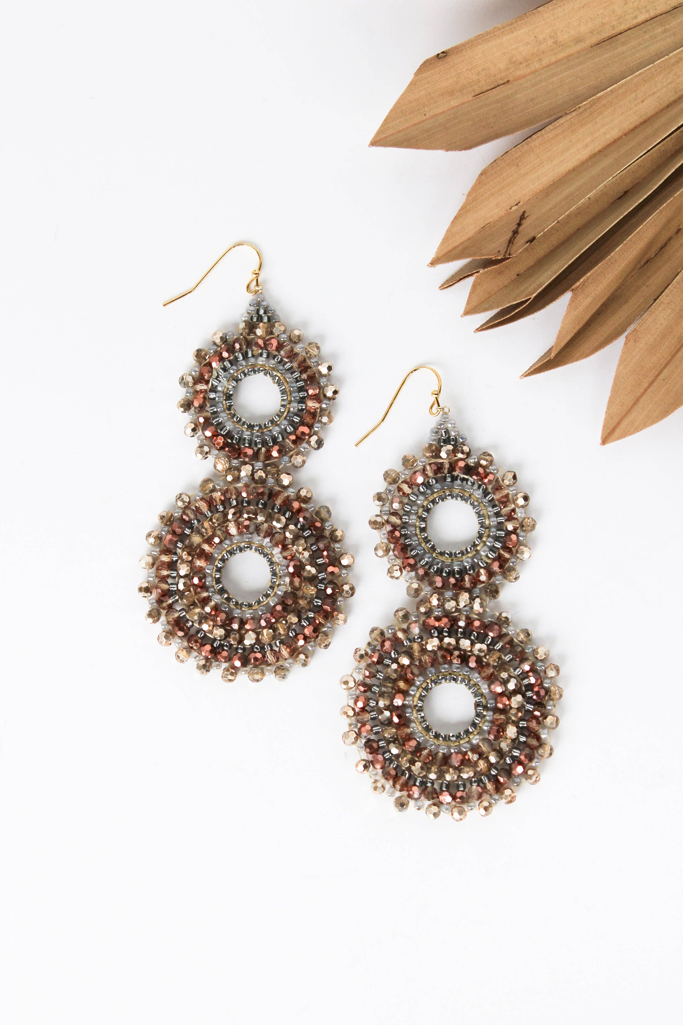 Bali Queen - Wholesale Dangle Earrings - Thai Crystal Double Circle Earrings31