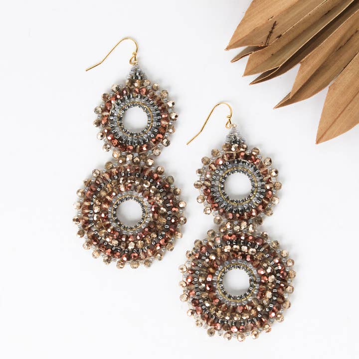 Bali Queen - Wholesale Dangle Earrings - Thai Crystal Double Circle Earrings31