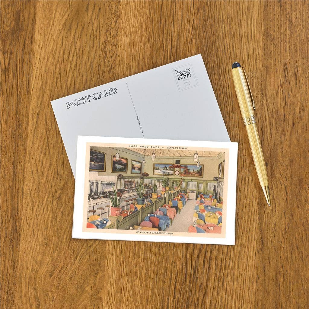 Found Image Press - Wholesale Postcard - Postcard RE-18 Interior, Moss Rose Cafe, Retro1
