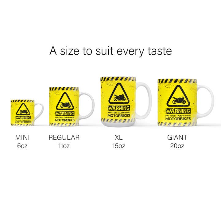 Mug Monster - Venta al por mayor Taza - Taza Moto - Warning May Start Talking About Motorbikes