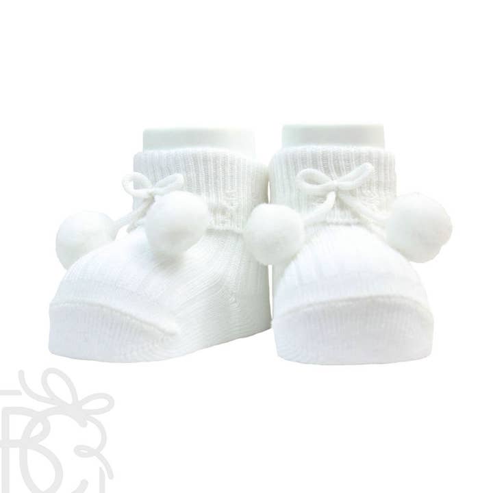 Scottish Yarn Pompom Newborn Socks for wholesale by Carlomagno