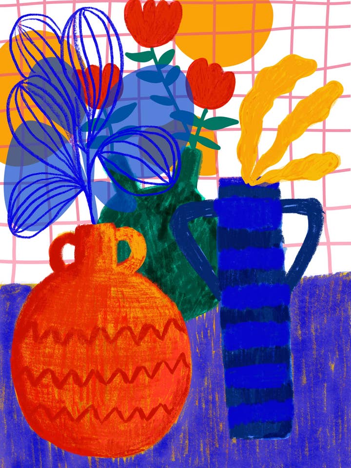 Stampa d'Arte Fine Orange Pot per la vendita all'ingrosso da parte di Teresa Rego