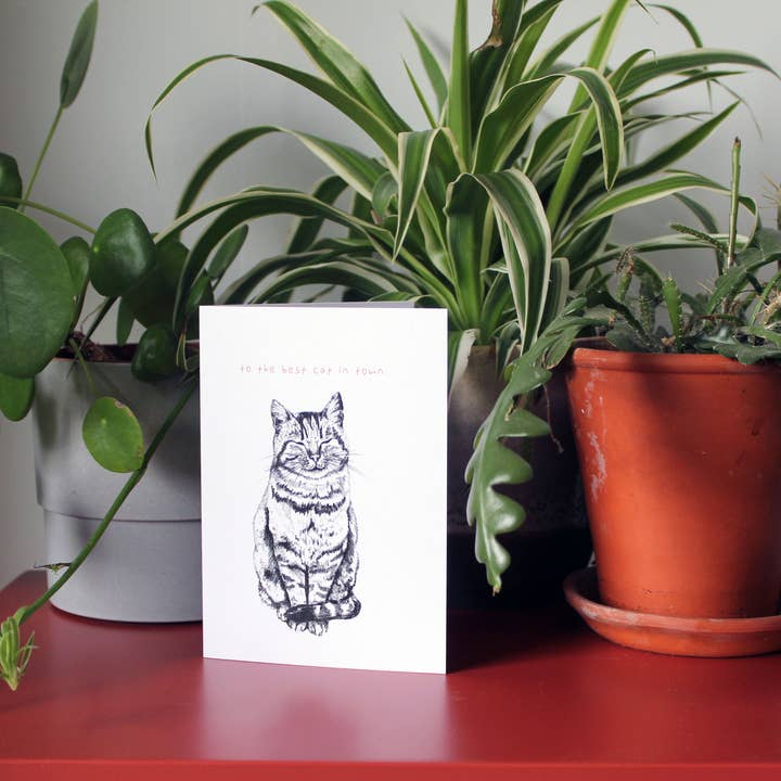 Tabby Cat Greeting Card for wholesale by Strange Goods