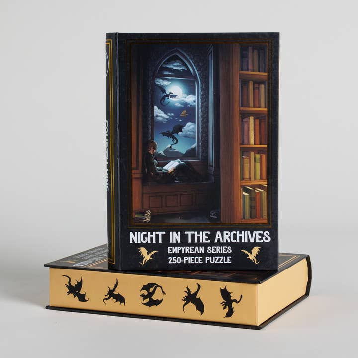 Night in the Archives Keepsake Puzzle | Fourth Wing for wholesale by Kingdom of Threads