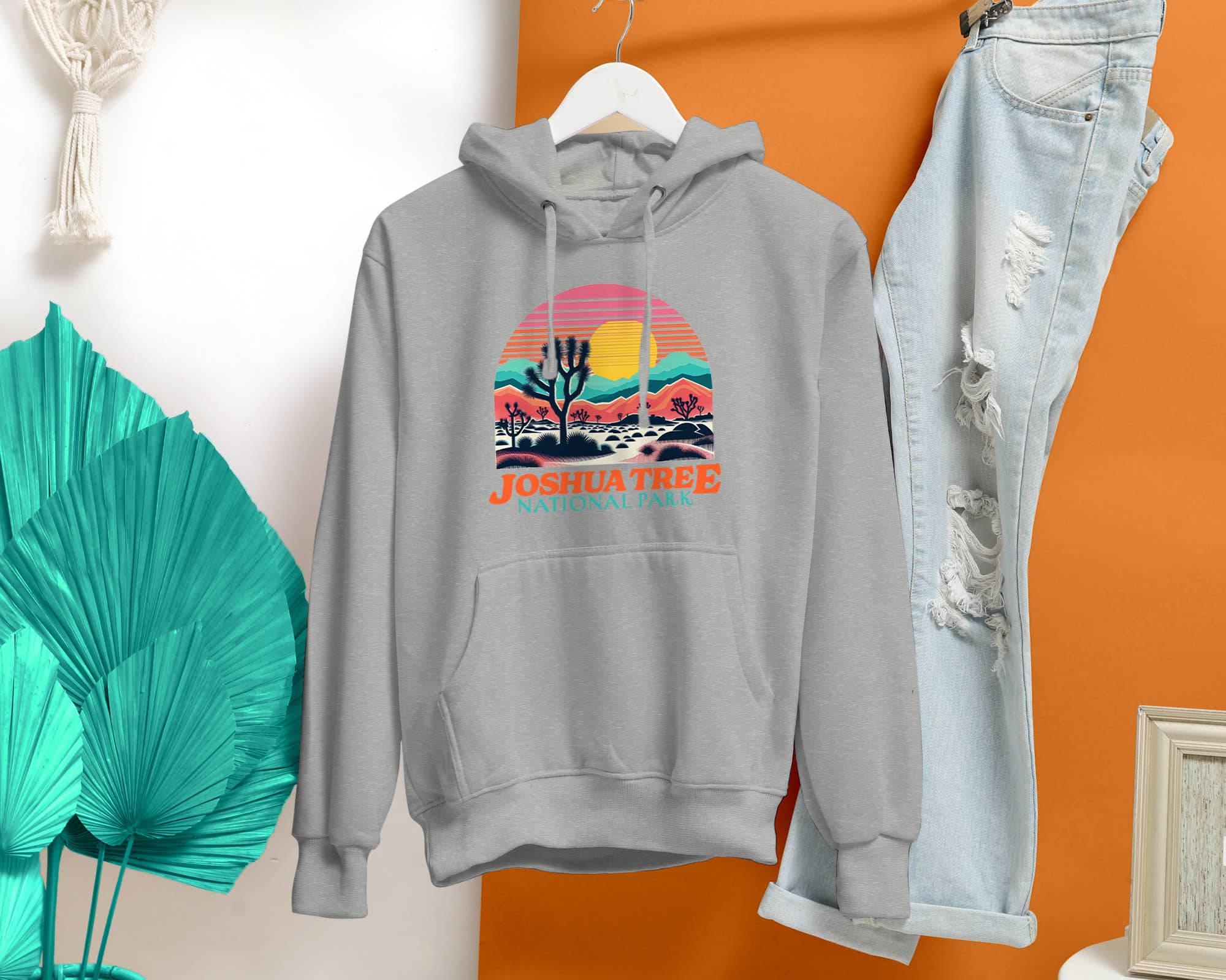 Vivtrek - Wholesale Hoodie - Unisex - Vintage Joshua Tree US National Park Retro Sunset Hoodies8