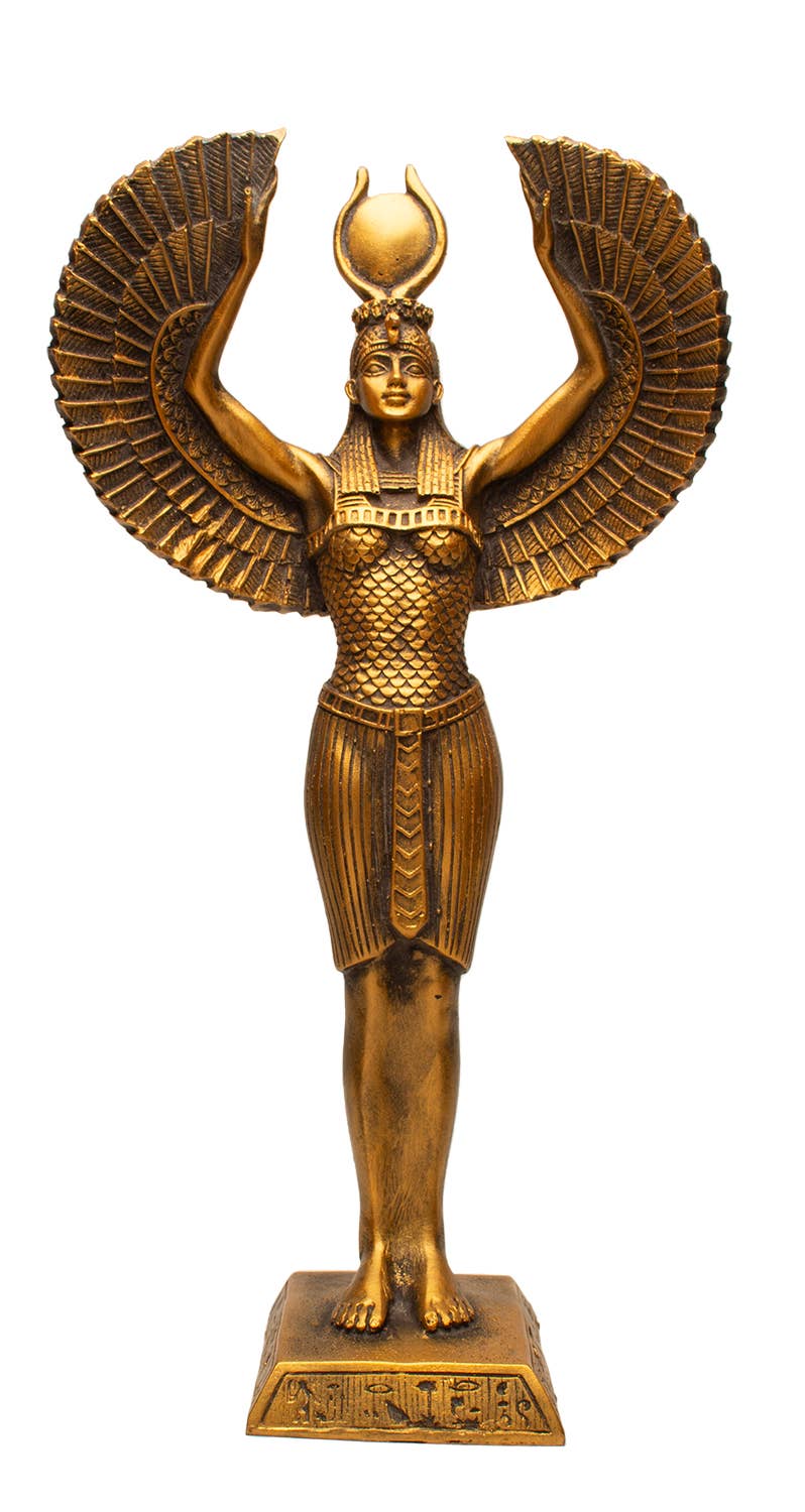 Discoveries, Inc. - Venta al por mayor Figura decorativa - Isis alada alta de bronce - 33 cm - Hecha en Egipto - Diosa8