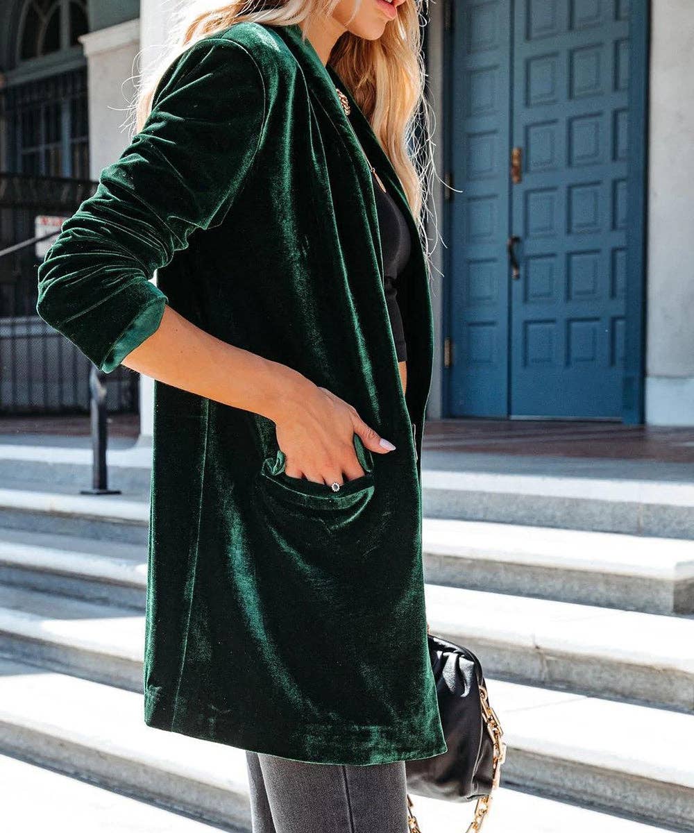 Aria Romance - Wholesale Coat - Women's - Lapel Collar Draped Open Coat9