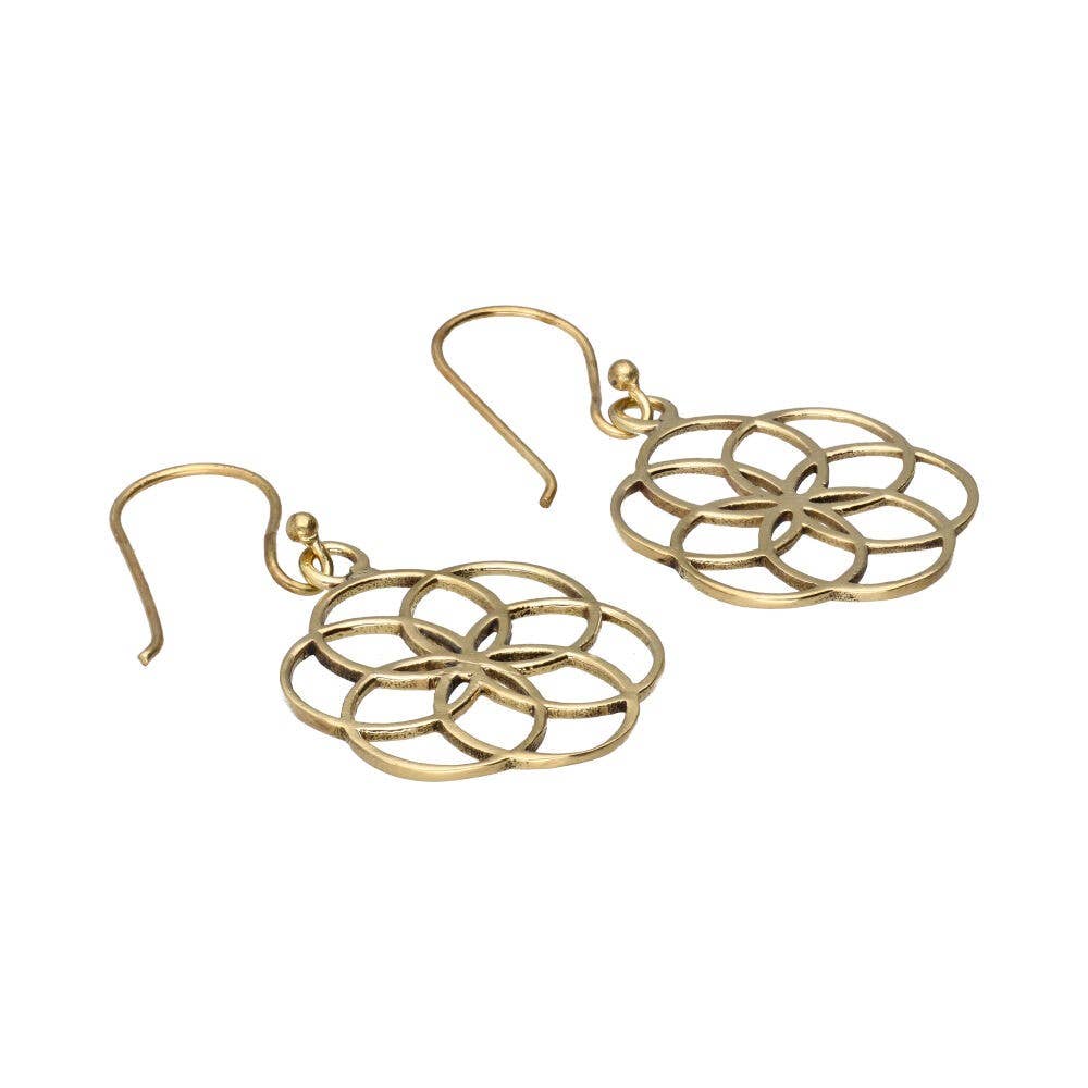 Vives de la Cortada S.L - Wholesale Dangle Earrings - Small bronze earrings in the shape of the Flower of Life1