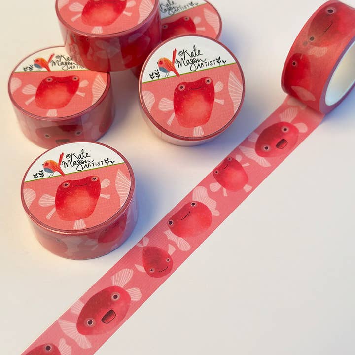 Ruban adhésif Washi rose Blowfish pour la vente par Kate Mason Artist