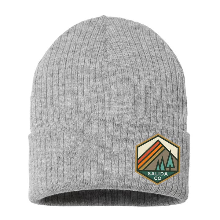 Spruce Seed - Wholesale Beanie - Women's - Rib Knit Beanie Hat- Salida Colorado Woven Patch Hat 1