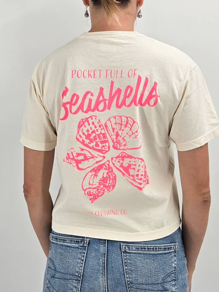 Camiseta Midi con Bolsillo Lleno de Conchas Marinas para venta al por mayor de TIYS Clothing Co.