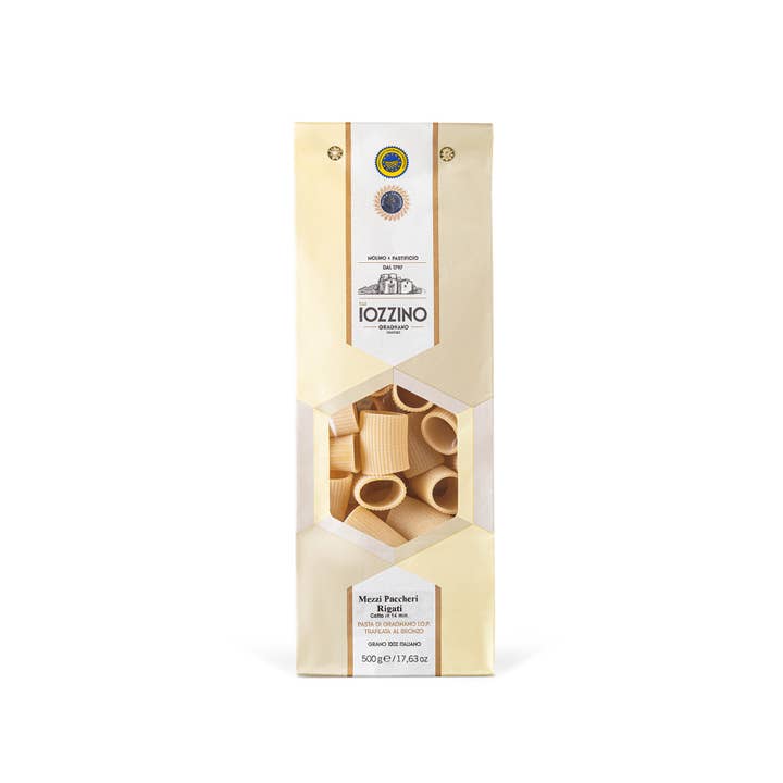 Novus Ventus International BV – Engroshandel Pasta – Iozzino - Mezzi Paccheri Rigati - Kunsthåndværk - Semolina