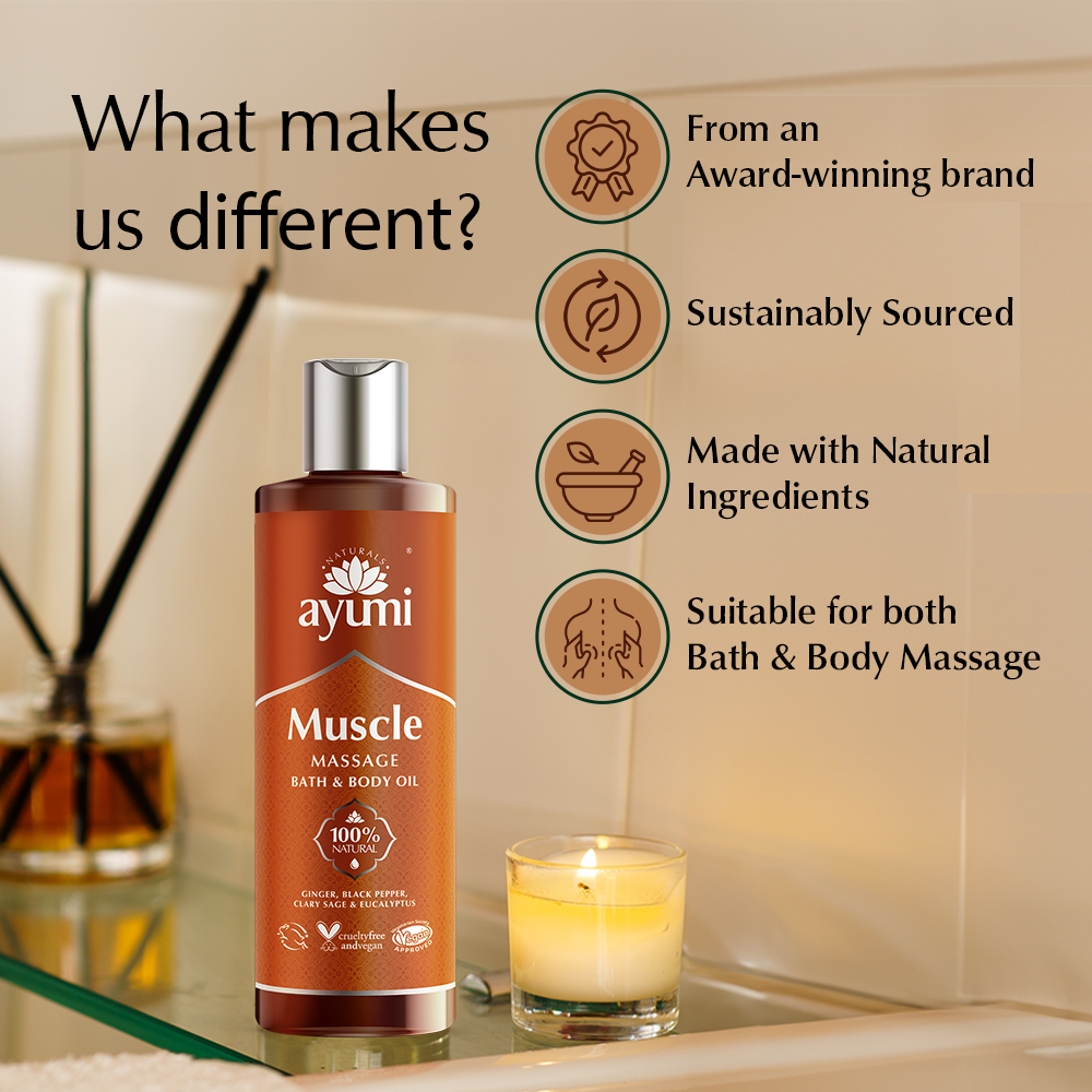 Ayumi Naturals – wholesale Bath/body oil – Muscle Massage Bath & Body Oil5