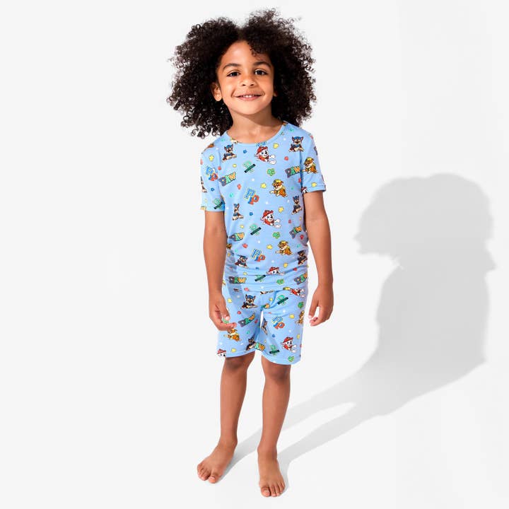 PAW Patrol: Varsity-blaues Bambus-Kinderpyjama-Shorts-Set für den Großhandel von Bellabu Bear