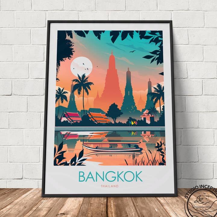 Imprimé minimaliste de Bangkok pour la vente par Studio Inception