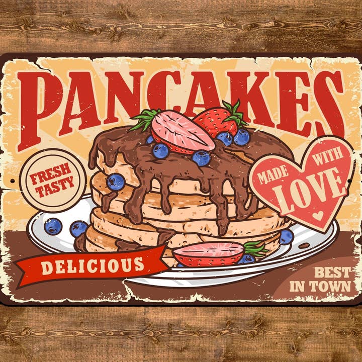 Pannkakor tecken Vintage Style för wholesale av Game Time Prints