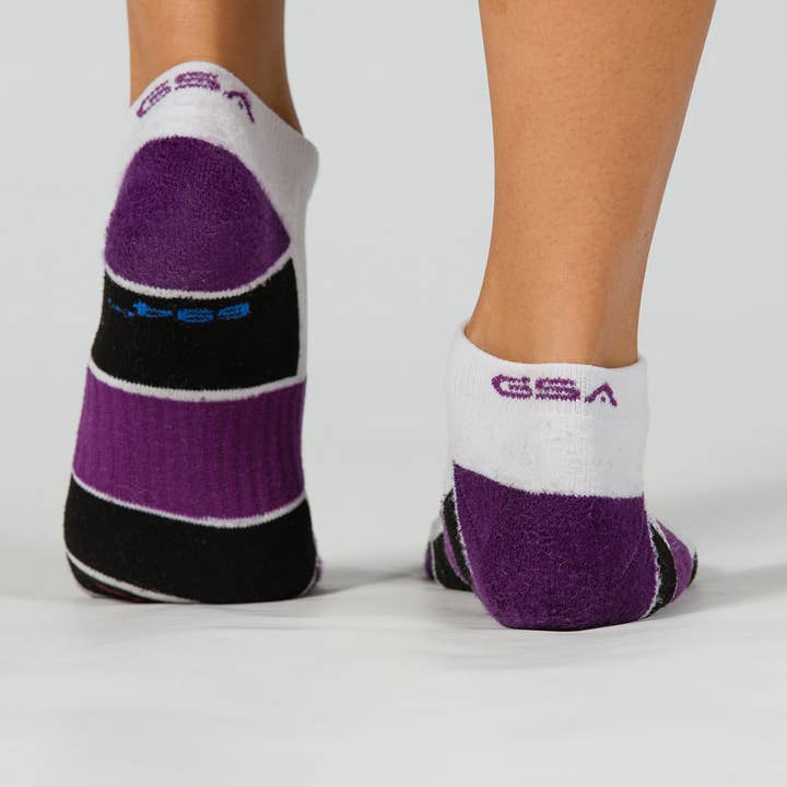 White Green Fuchsia Purple GSA 694 Extra Cushioned Performance Low Cut Socks / 3Pack for wholesale on Faire3