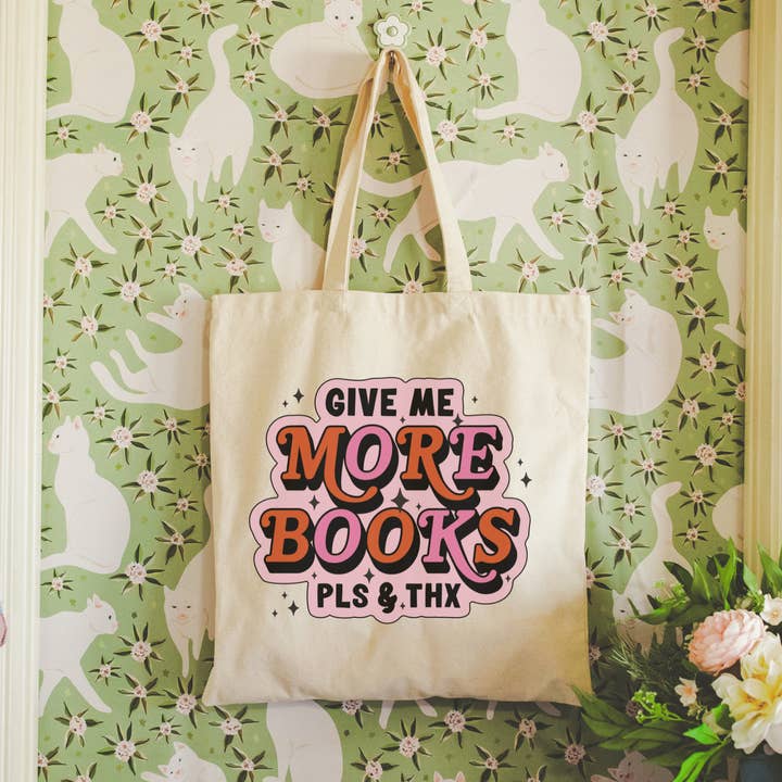 Literari Goods, Co | Book Themed Candles + Gifts - Wholesale Tote bag – Women's - Canvas bookish tote bag - more books - book store gift merch2