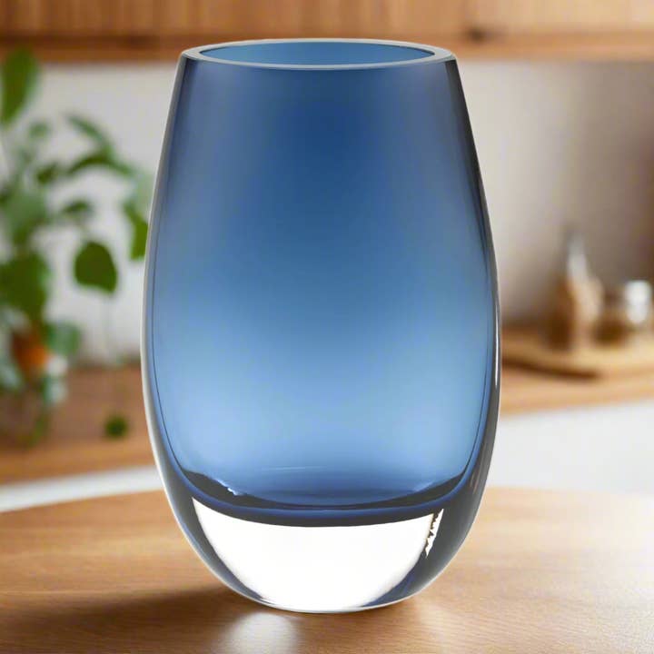 Badash - Wholesale Vase - Crescendo Midnight Blue European Oval Thick Walled 7.5" Vase0