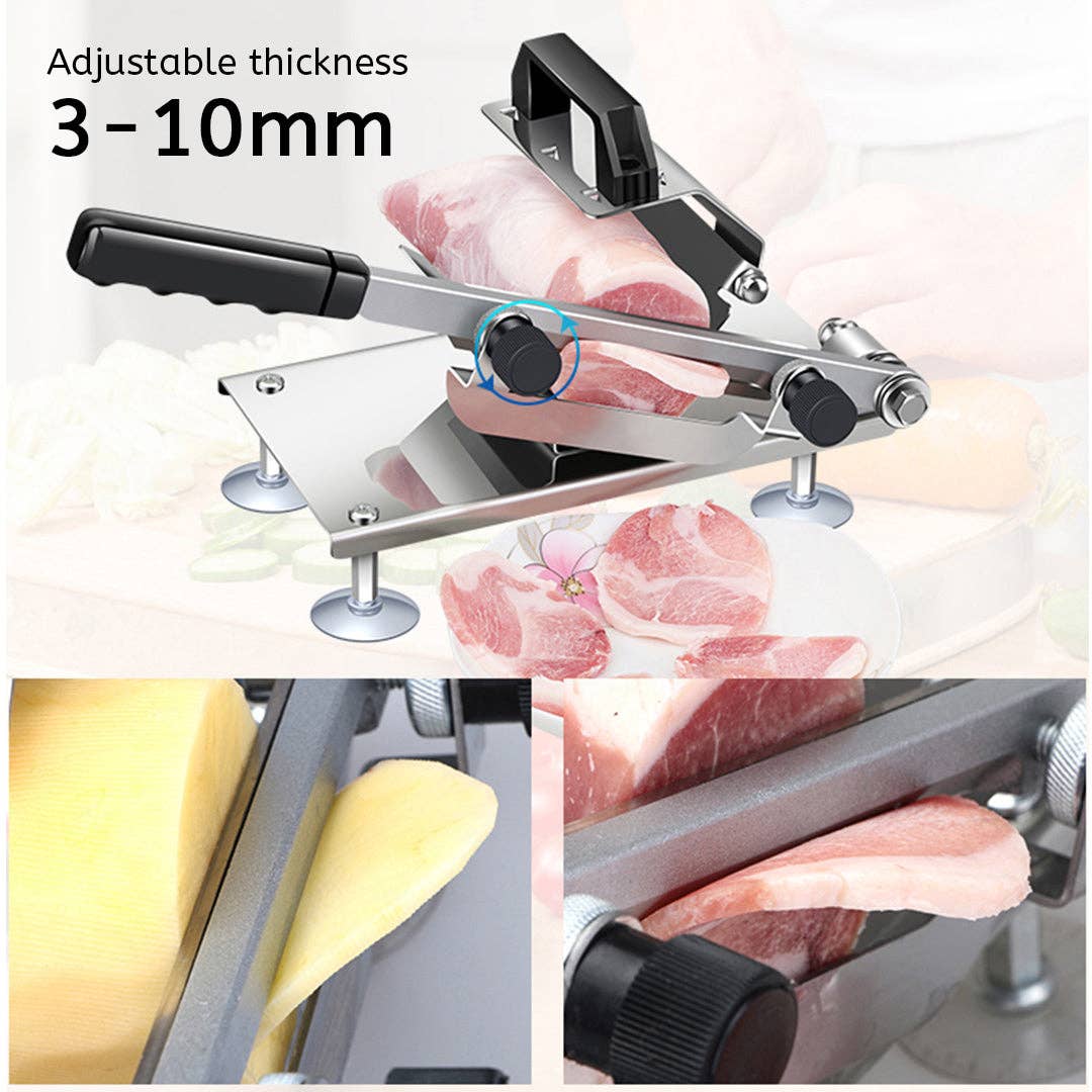 SOGA International Pty Ltd - Vente Ustensile/gadget de cuisine - SOGA 2X Trancheuse Manuelle pour Viande Congelée Machine de Découpe de Viande Poignée Acier Inoxydable de Qualité Commerciale 18/106