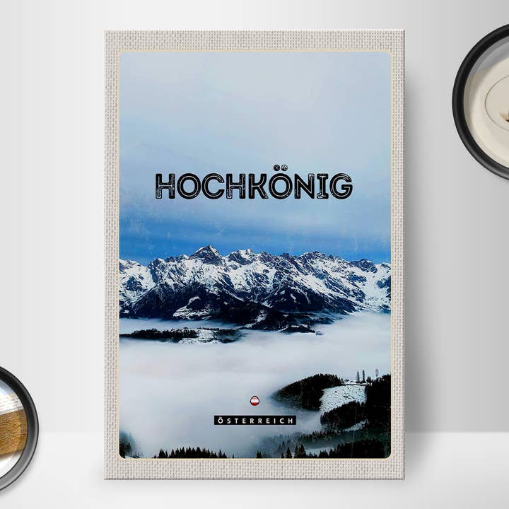 Femer - Wholesale Sign - Travel wooden sign 20x30cm View of Hochkönig Mountains Winter1