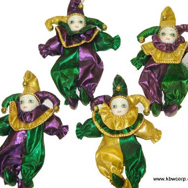 KBW Global Corp. - Wholesale Decorative Figurine - Mardi Gras Porcelain Jester Dolls — 4 Assorted0