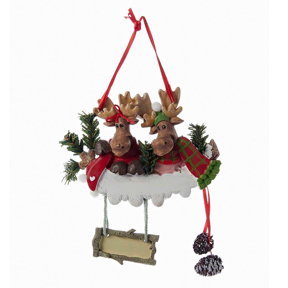 Kurt S. Adler, Inc. - Wholesale Ornament - 4.25" RESIN MOOSE FAMILY OF 2 ORNAMENT0