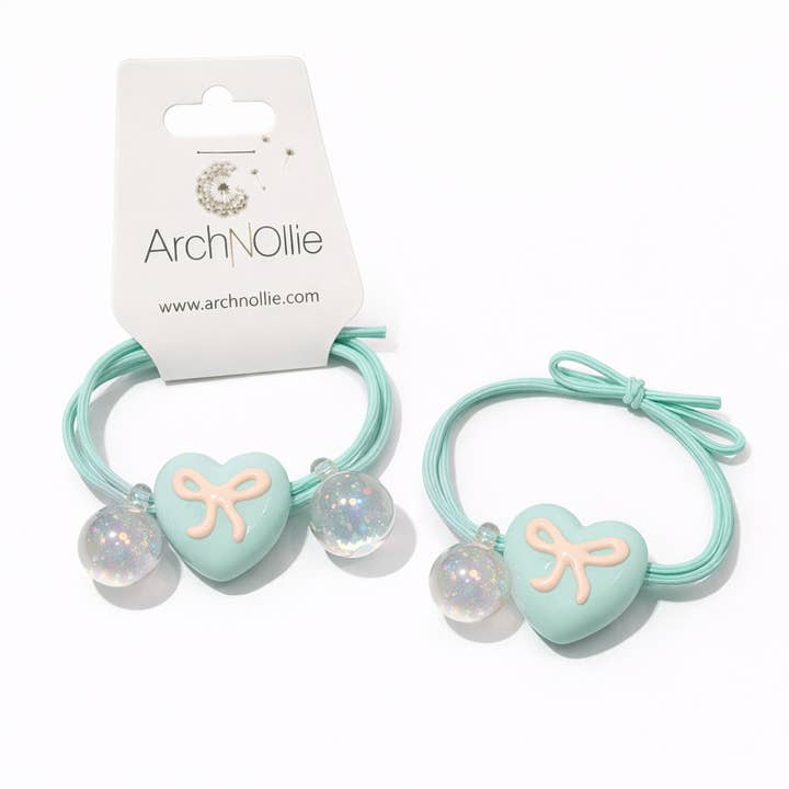 Bobble Bands Corazones con Lazos - Menta para venta al por mayor de ANO - ArchNOllie