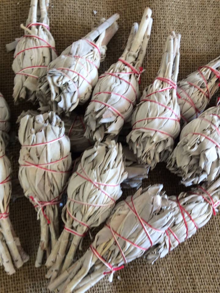 White Sage Mini Drumstick for wholesale by Full Moon Farms, LLC