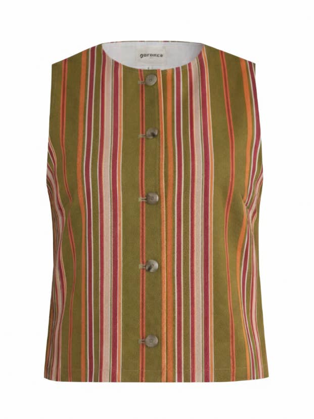 Sleeveless striped jacket - CLOUD for wholesale by Garance Paris