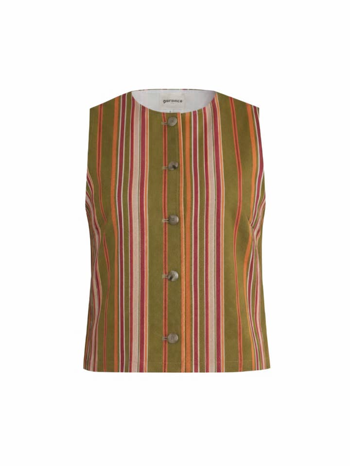 Sleeveless striped jacket - CLOUD for wholesale by Garance Paris