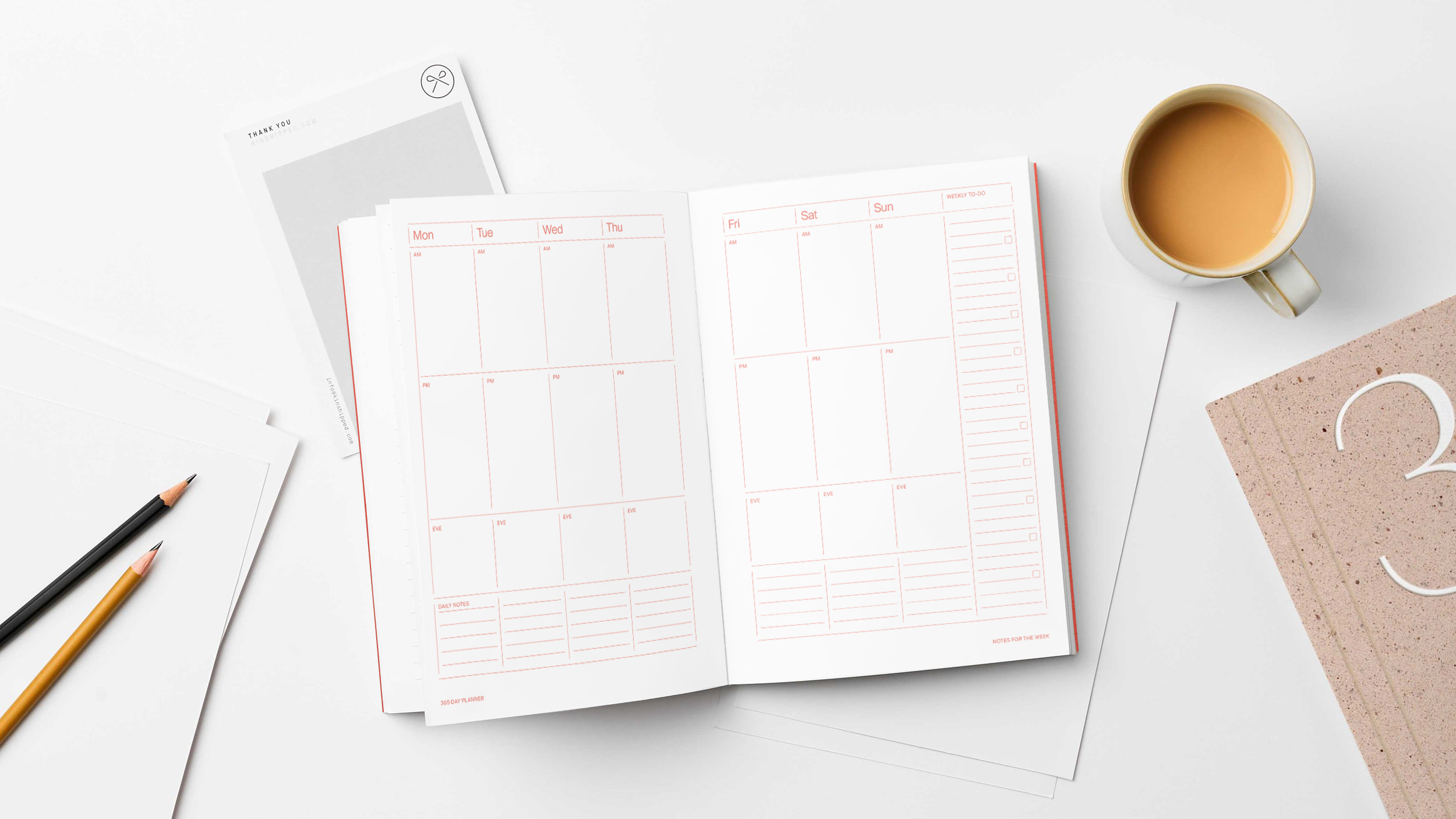 Kinshipped – wholesale Journal/diary – 365 UNDATED LAY FLAT PLANNER DIARY 1