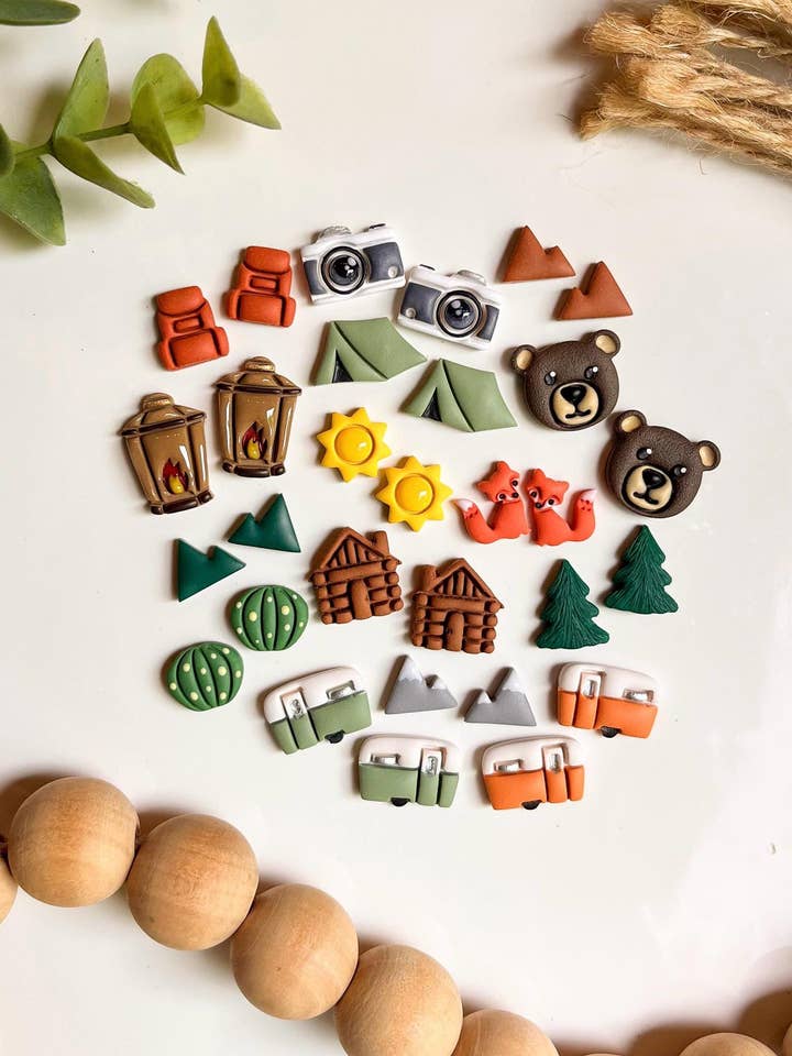 Outdoor Camping & Hiking Clay Earring Set for wholesale by WanderingCalicoClay