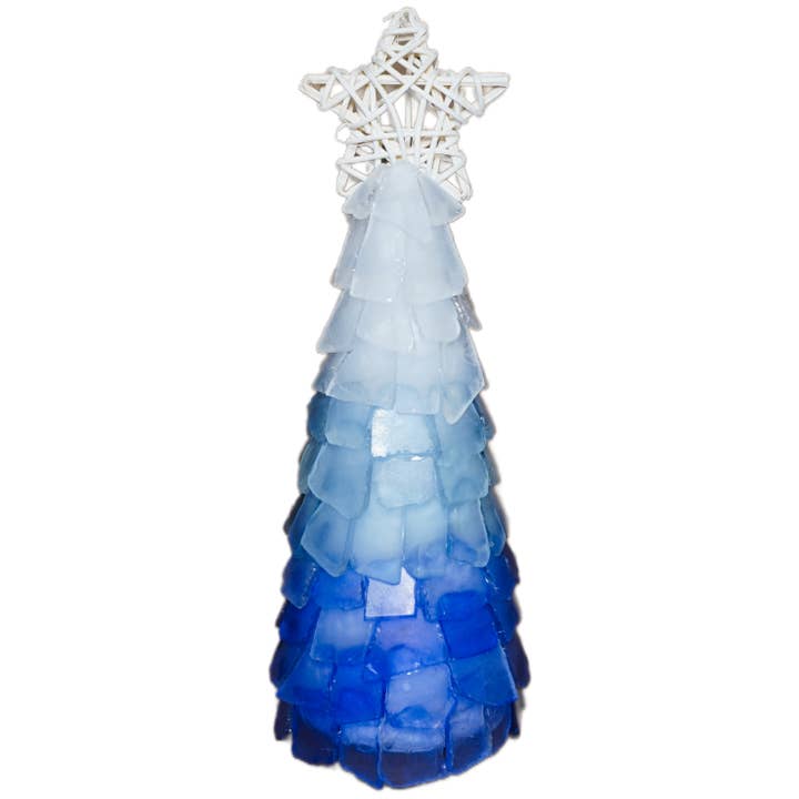 A SEAGLASS CREATION/SALTY SIGNS DESIGNS - Wholesale Christmas Decoration - 3D Seaglass Christmas Tree Box Set 12