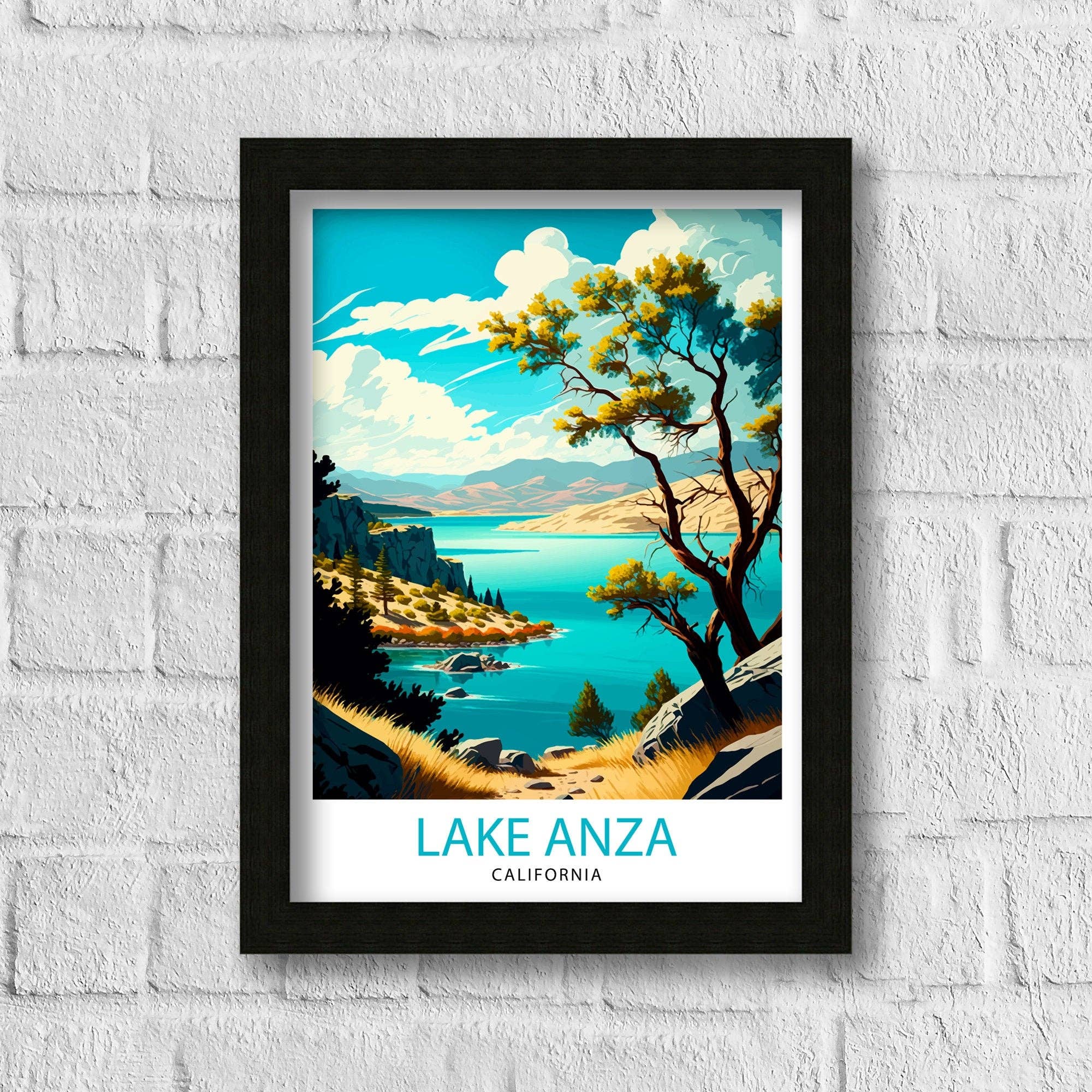 InkNPrintz – wholesale Art print – Lake Anza California Travel Poster1
