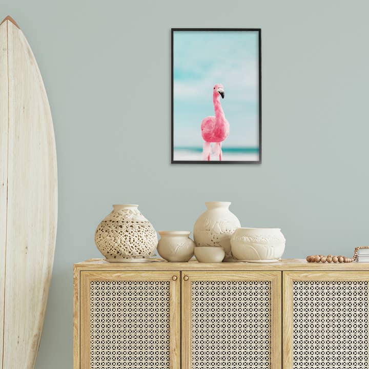 Stupell Industries - Vendita all'ingrosso Decorazione da parete - Bambini e neonati - Arte Incorniciata Fenicottero Estivo Funky3