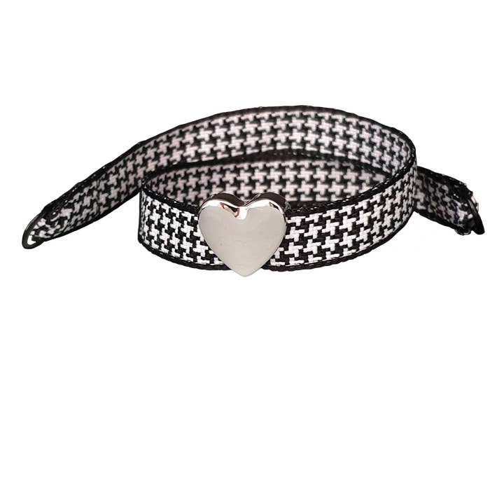 PALLADIUM HEART HOUNDSTOOTH BRACELET for wholesale by Smartever Srl