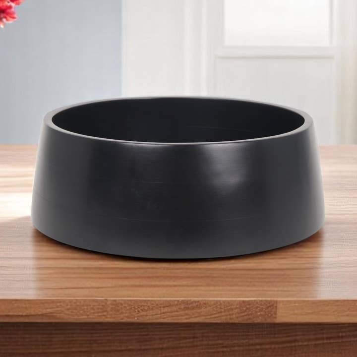 14" Black Wood Round Centerpiece Bowl for wholesale by HomeRoots