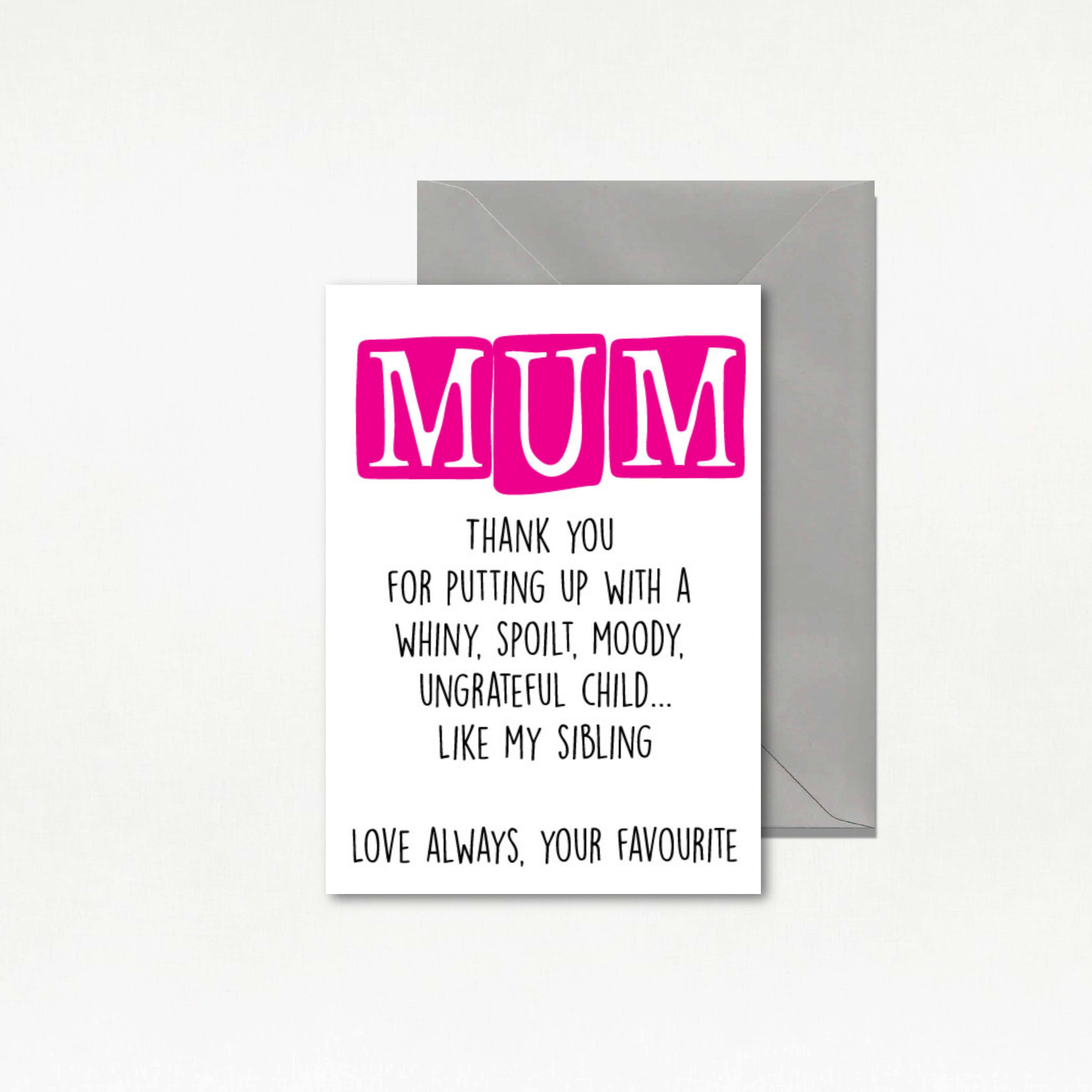 Cheeky Chops Cards & Wanky Candles – wholesale Morsdagskort – Roligt humor syskon morsdagskort