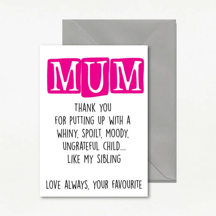 Cheeky Chops Cards & Wanky Candles – wholesale Morsdagskort – Roligt humor syskon morsdagskort0